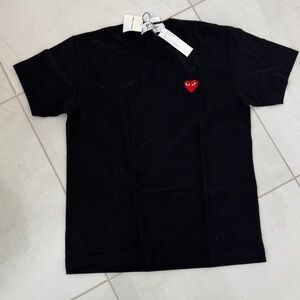 Comme des Garcons Black Tee with Red Heart